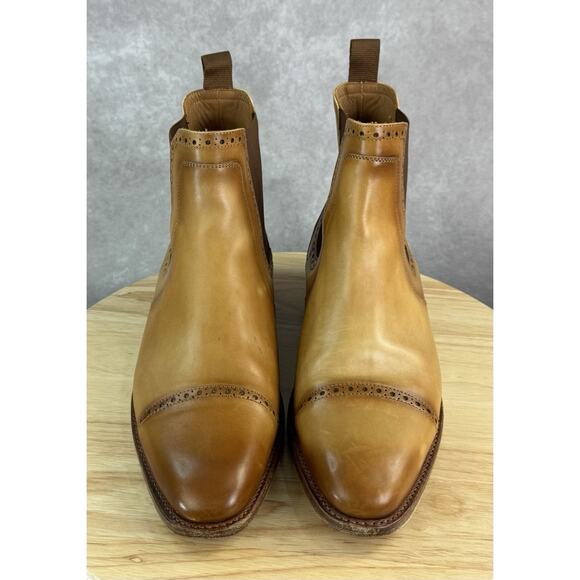 Taft Goodyear Welt Leather Tan Brown Chelsea Oxford boots Men Size 42 US 9 main image 11